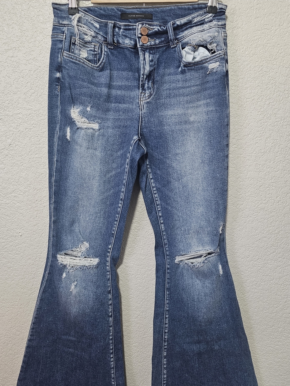 Flying Monkey Distressed Hi-Rise Flared Women’s Jeans